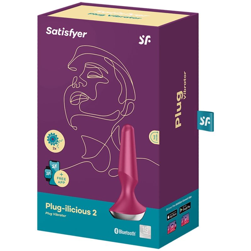 SATISFYER - PLUG ILICIOUS 2 PLUG VIBRADOR BERRY - Kanerotika SL