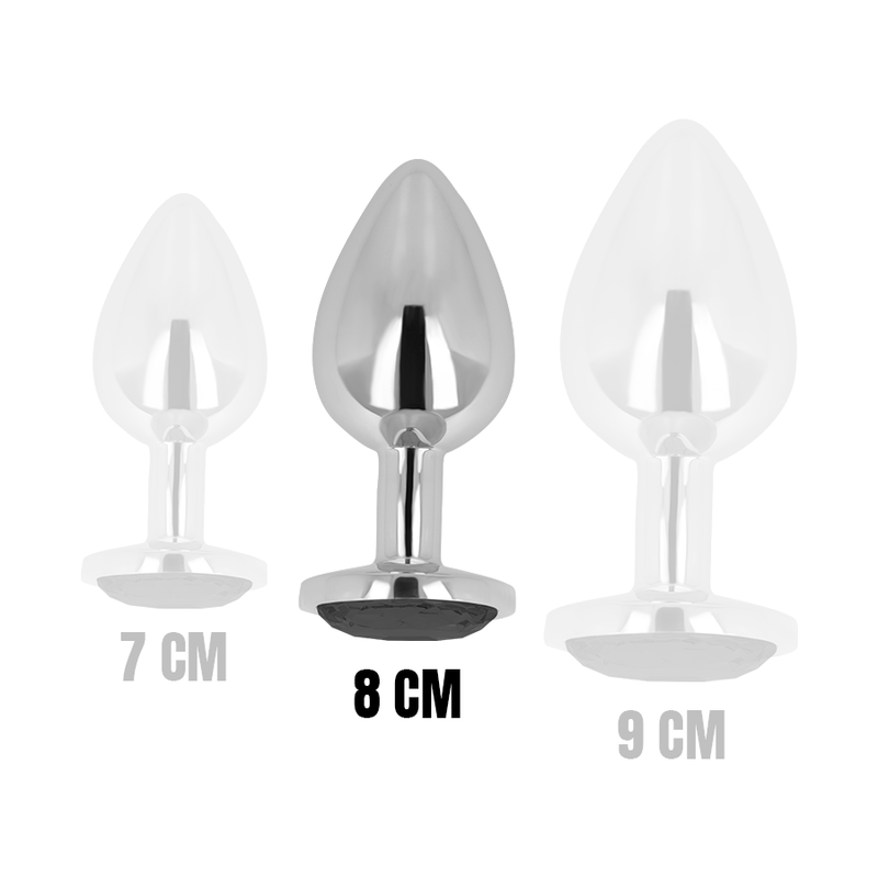 OHMAMA - PLUG ANAL CON CRISTAL NEGRO 8 CM - Kanerotika SL