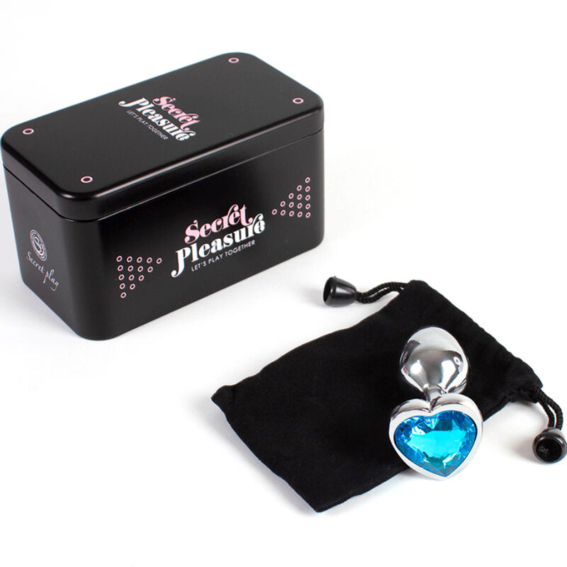 SECRETPLAY - METAL BUTT PLUG CORAZÓN AZUL TALLA S 7 CM - Kanerotika SL