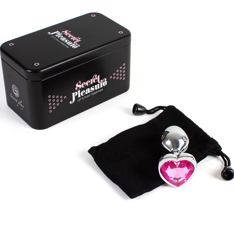 SECRETPLAY - METAL BUTT PLUG CORAZÓN FUCSIA TALLA S 7 CM - Kanerotika SL