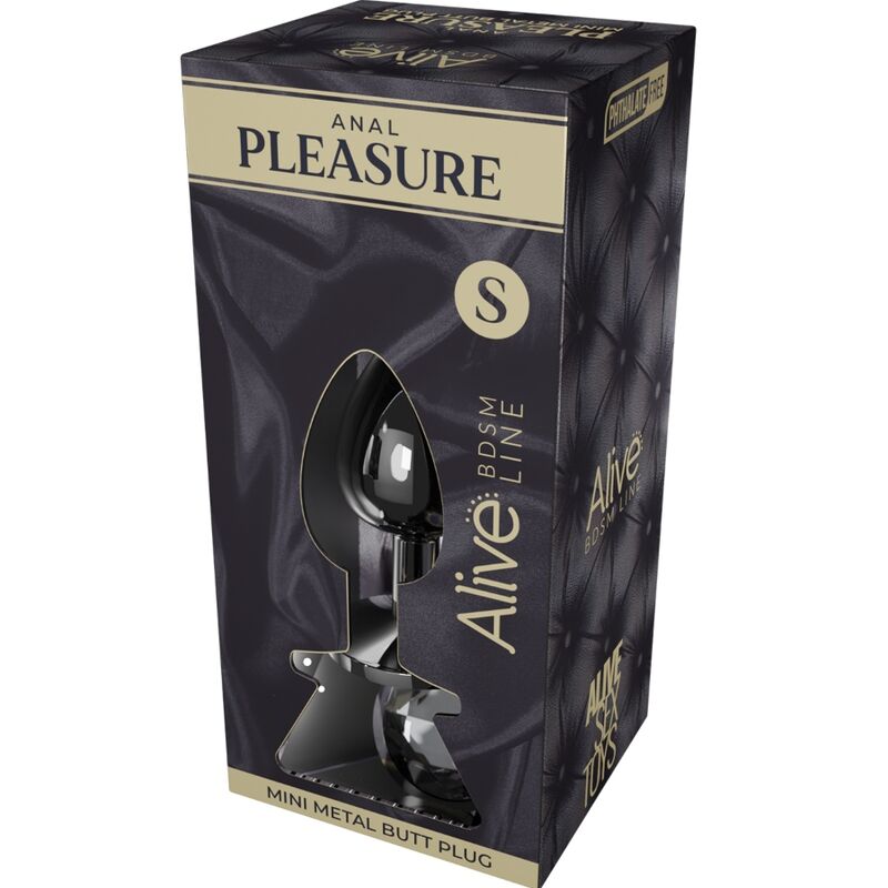 ALIVE - ANAL PLEASURE MINI PLUG METAL NEGRO TALLA S - Kanerotika SL