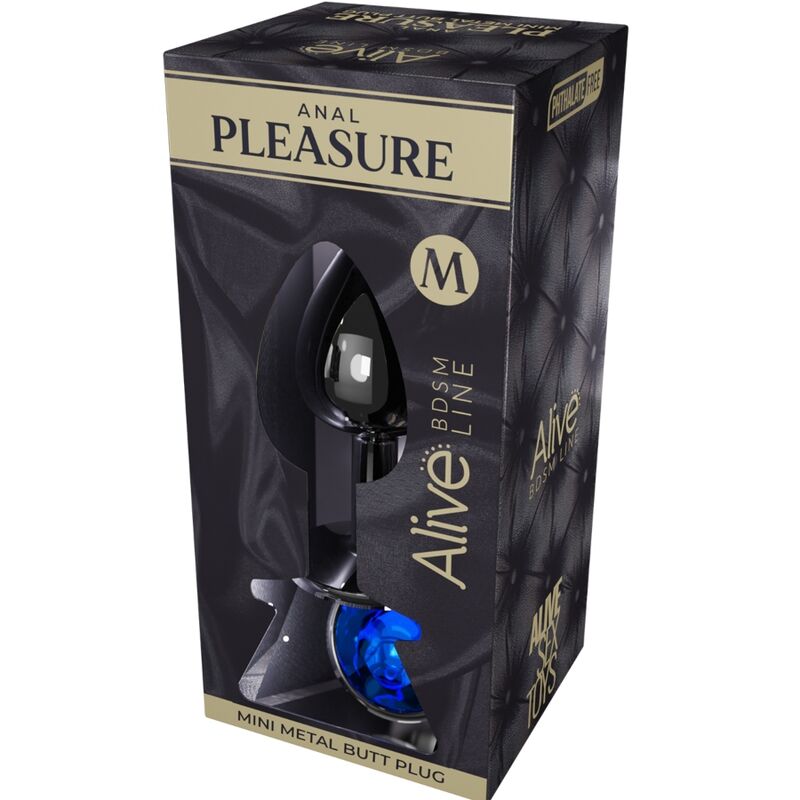 ALIVE - ANAL PLEASURE MINI PLUG METAL AZUL TALLA M - Kanerotika SL