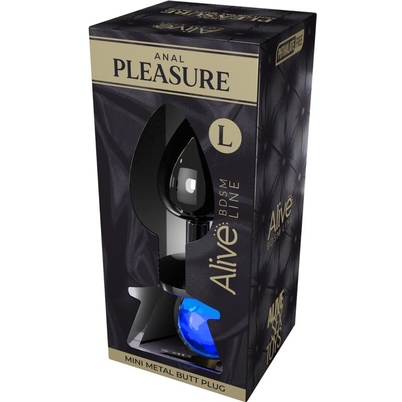 ALIVE - ANAL PLEASURE MINI PLUG METAL AZUL TALLA L - Kanerotika SL