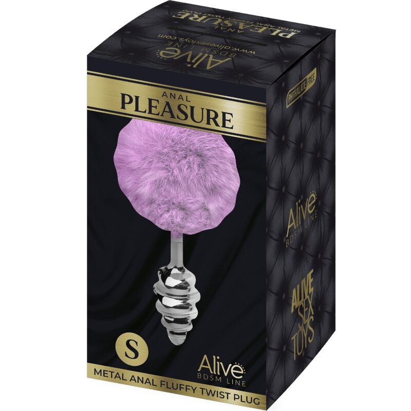 ALIVE - ANAL PLEASURE PLUG ESPIRAL METAL POMPON VIOLETA TALLA S - Kanerotika SL