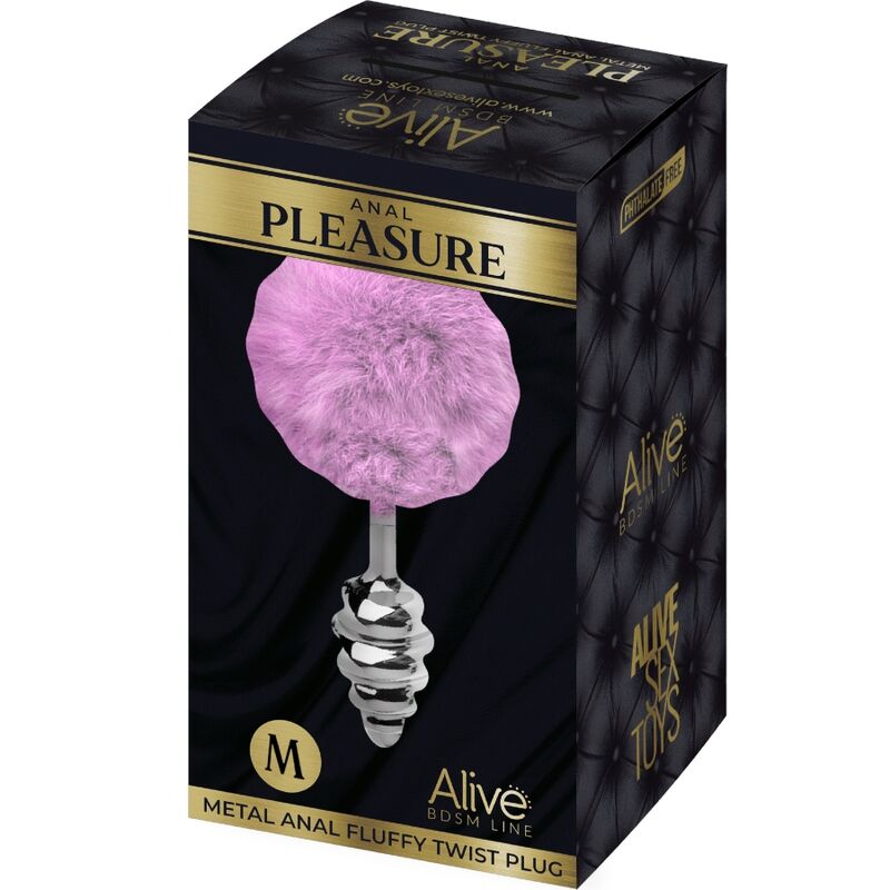 ALIVE - ANAL PLEASURE PLUG ESPIRAL METAL POMPON VIOLETA TALLA M - Kanerotika SL