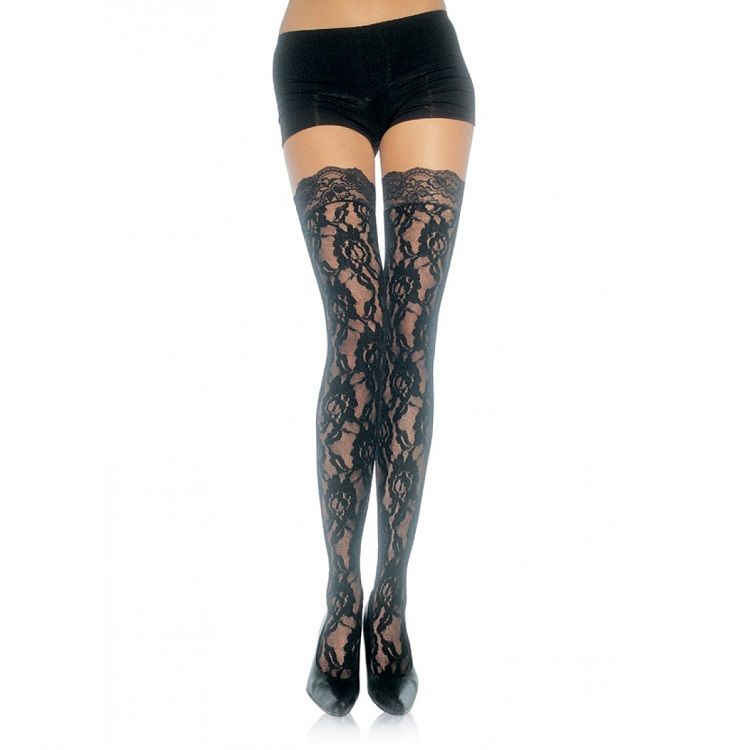 LEG AVENUE - MEDIAS DE ENCAJE FLORAL - Kanerotika SL