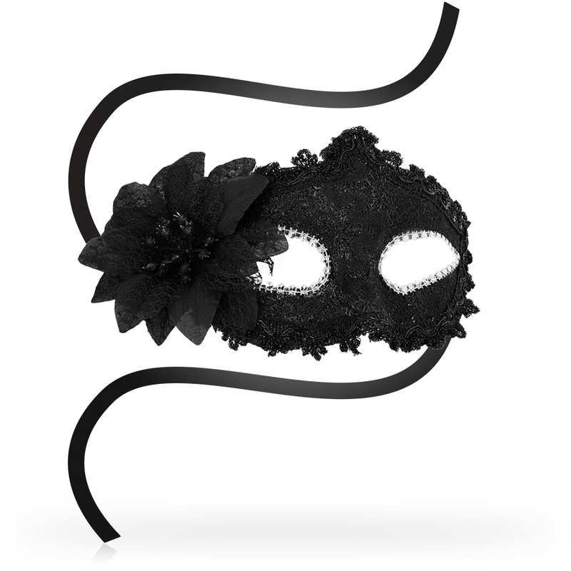 OHMAMA - MASKS ANTIZAZ ESTILO VENECIANO FLOR LATERAL -  NEGRA - Kanerotika SL