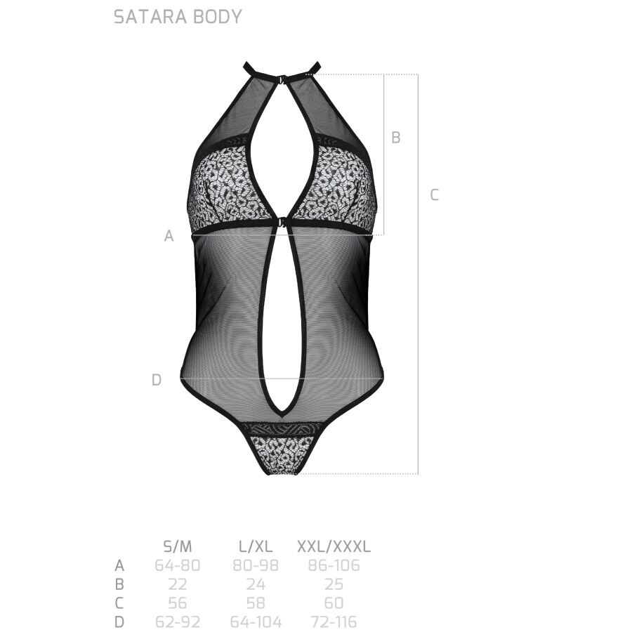 PASSION - SATARA BODY EROTIC LINE NEGRO S/M - Kanerotika SL