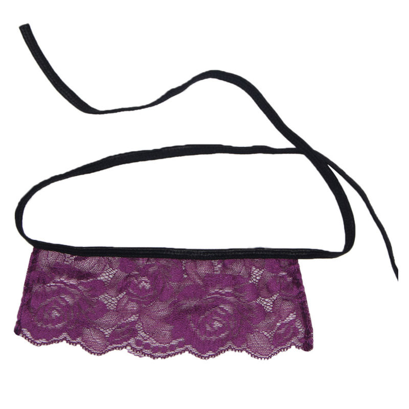 SUBBLIME - CORSET THONG AND BLINDFOLD BLACK AND PURPLE S/M - Kanerotika SL