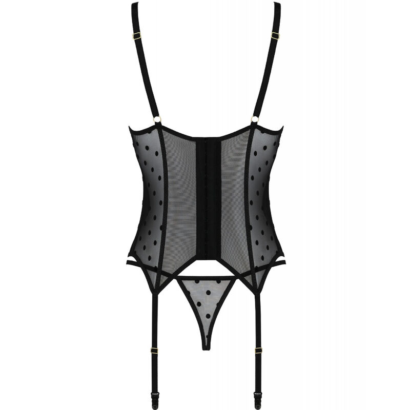 PASSION - MARINA CORSET & TANGA NEGRO S/M - Kanerotika SL