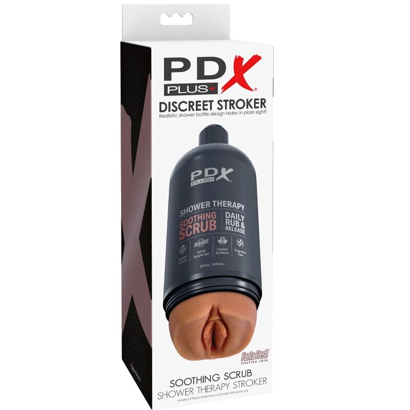 PDX PLUS - MASTURBADOR STROKER DISEÑO DISCRETO DE BOTE CHAMPU SOOTHING SCRUB CARAMELO - Kanerotika SL