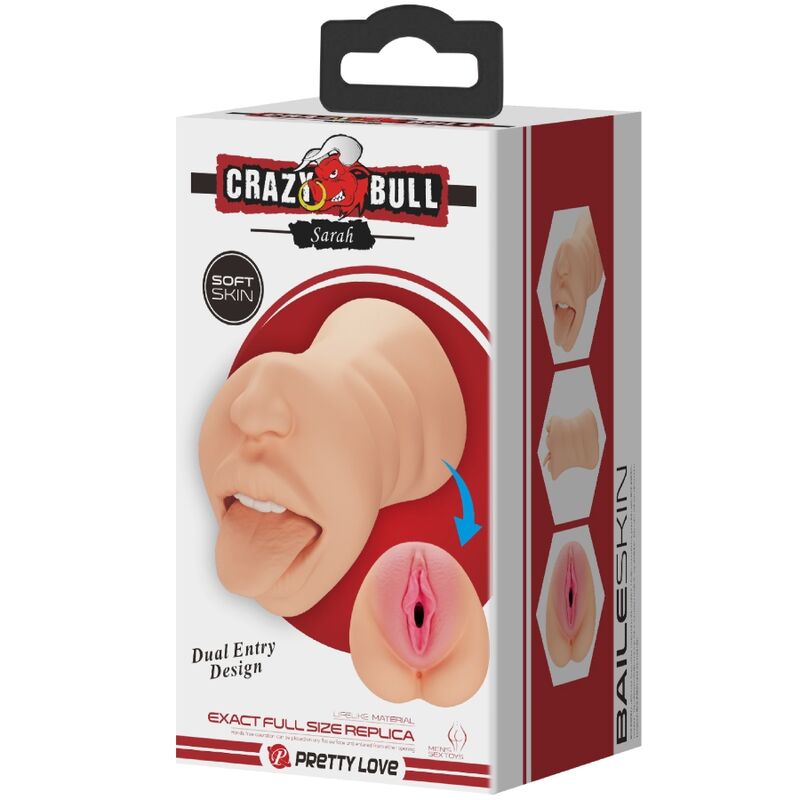 CRAZY BULL - SARAH MASTUBADOR EN FORMA DE VAGINA DOBLE ENTRADA - Kanerotika SL