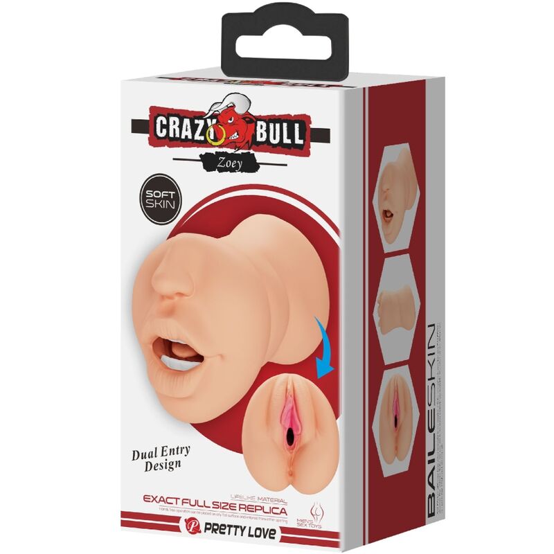 CRAZY BULL - ZOEY MASTUBADOR EN FORMA DE VAGINA DOBLE ENTRADA - Kanerotika SL