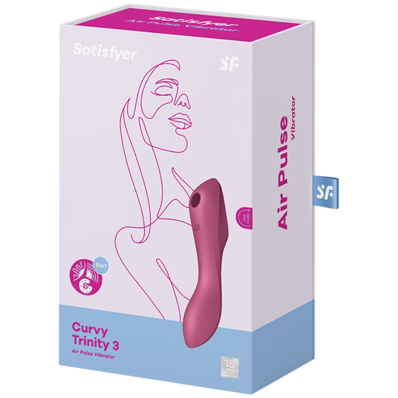 SATISFYER - CURVY TRINITY 3 ESTIMULADOR Y VIBRADOR ROJO - Kanerotika SL