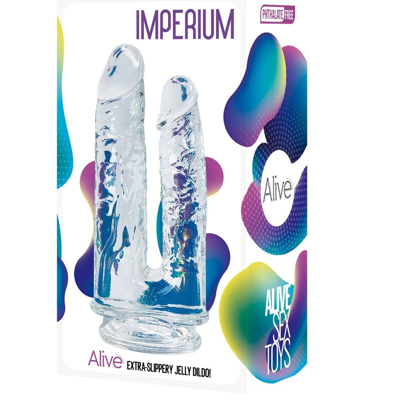 ALIVE - IMPERIUM PENE REALISTICO DOBLE TRANSPARENTE 12/14 CM - Kanerotika SL