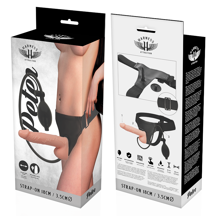 HARNESS ATTRACTION - RNES PETER CON PENE HINCHABLE 18 CM -O- 3.5 CM - Kanerotika SL