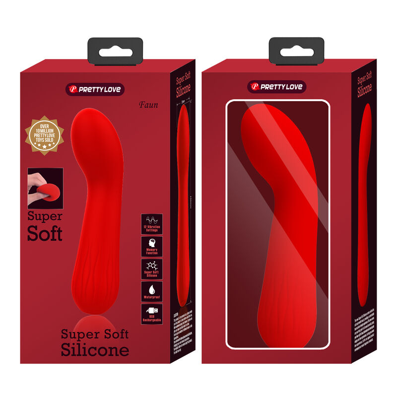 PRETTY LOVE - FAUN VIBRADOR RECARGABLE ROJO - Kanerotika SL