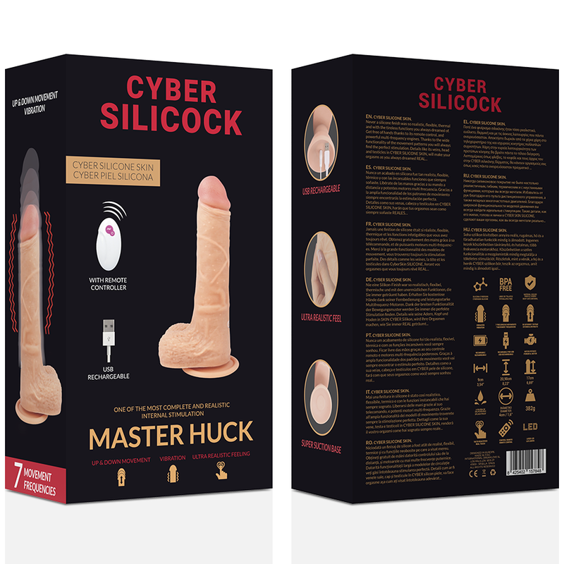 CYBER SILICOCK - REALISTICO CONTROL REMOTO MASTER HUCK 20.9 CM -O- 4 CM - Kanerotika SL