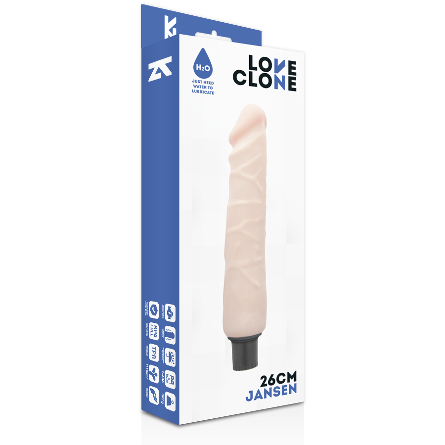 LOVECLONE - JANSEN SELF LUBRICATION VIBRADOR 26 CM -O- 4.2 CM - Kanerotika SL