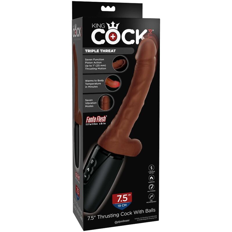 KING COCK - PLUS TRIPLE THREAT MARRON - Kanerotika SL