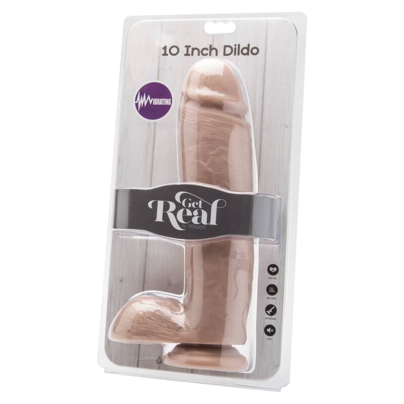 GET REAL - DILDO 25,5 CM CON TESTICULOS VIBRADOR NATURAL - Kanerotika SL