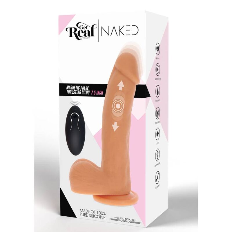 GET REAL - DILDO EMPUJE MAGNÉTICO PULSANTE NATURAL - Kanerotika SL