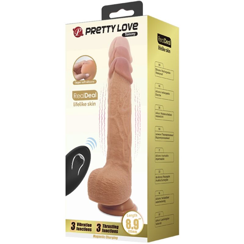 PRETTY LOVE - TOMMY DILDO REALISTA VIBRADOR 22.5 CM - Kanerotika SL