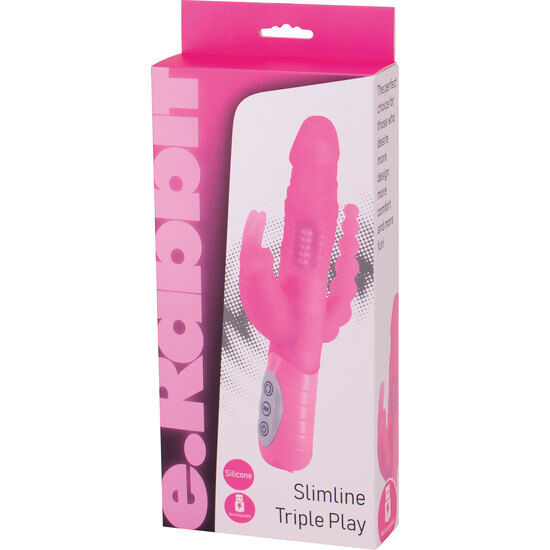 SEVEN CREATIONS - E RABBIT SLIMINE TRIPLE PLAY VIBRADOR TRIPLE ESTIMULACIÓN ROSA - Kanerotika SL