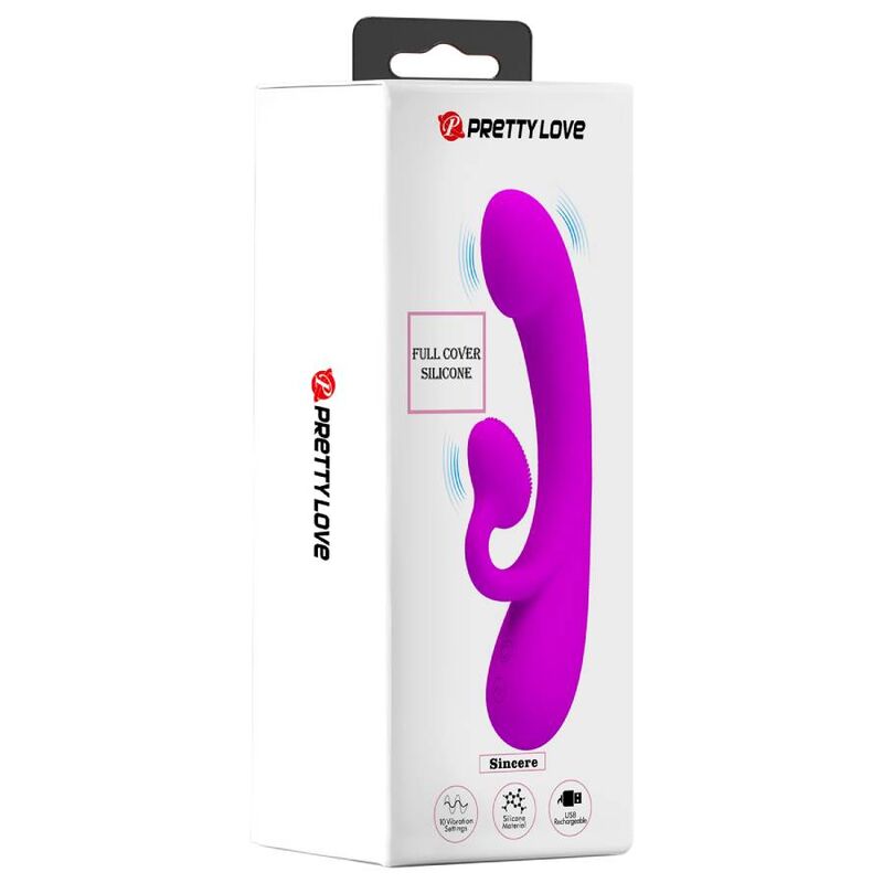 PRETTY LOVE - SINCERE VIBRADOR Y SUCCIONADOR DE CLITORIS SILICONA MORADO - Kanerotika SL