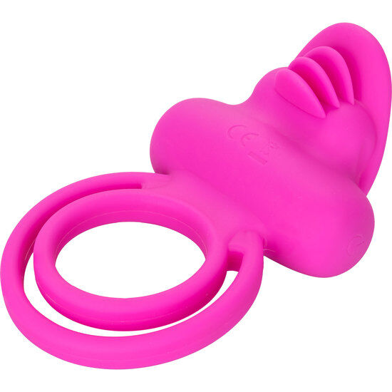 CALIFORNIA EXOTICS - DUAL CLIT FLICKER ENHANCER DOBLE ANILLO VIBRADOR DE SILICONA ROSA - Kanerotika SL