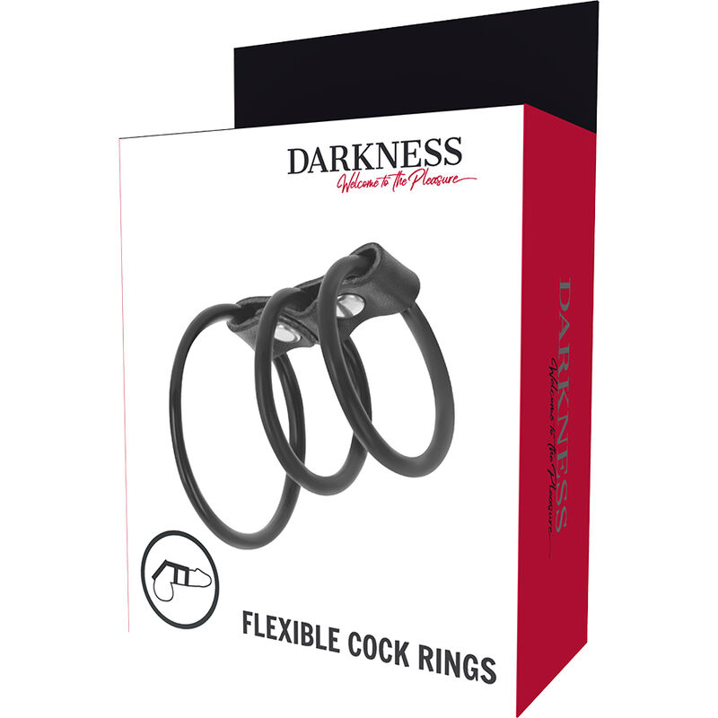 DARKNESS - SET DE 3 ANILLAS PENE FLEXIBLE - Kanerotika SL