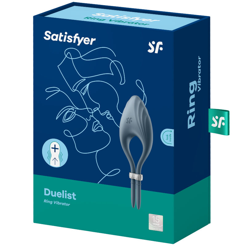 SATISFYER - DUELIST ANILLO VIBRADOR GRIS - Kanerotika SL