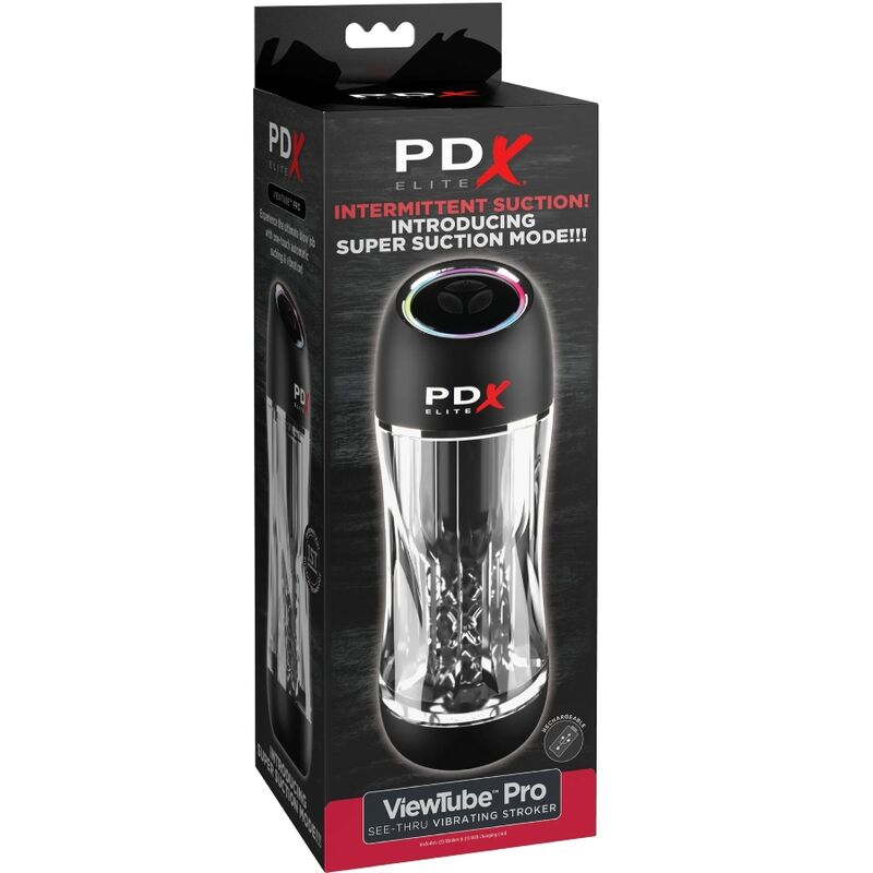 PDX ELITE - MASTURBADOR STROKER VIEWTUBE PRO VIBRADOR TRANSPARENTE - Kanerotika SL