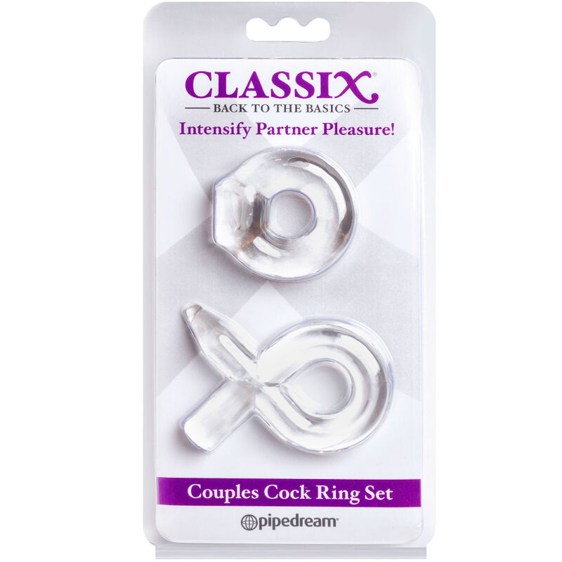 CLASSIX - SET PARA PAREJAS 2 ANILLOS PENE TRANSPARENTE - Kanerotika SL