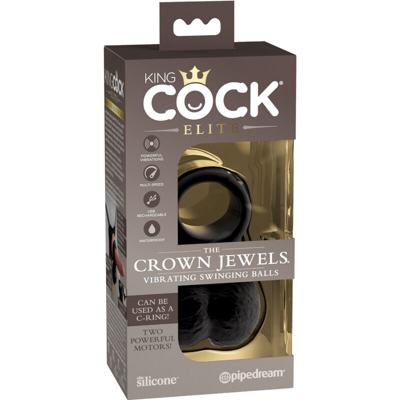 KING COCK - ELITE ANILLO CON TESTICULOS DE SILICONA VIBRADOR - Kanerotika SL