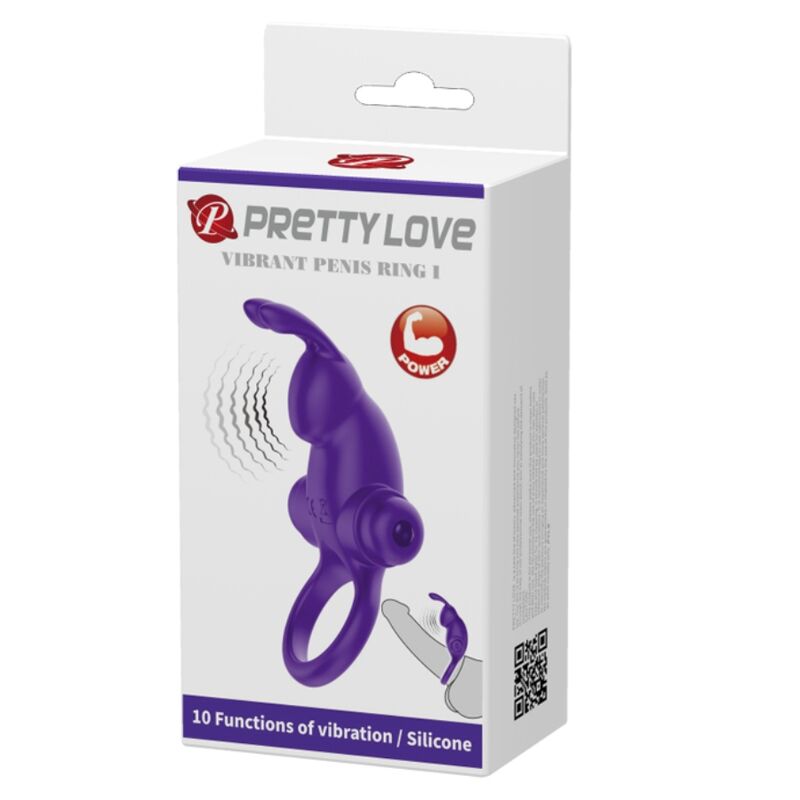 PRETTY LOVE - ANILLO VIBRADOR I CONEJO PARA PENE MORADO - Kanerotika SL