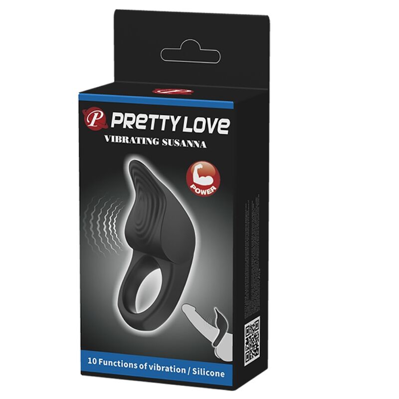 PRETTY LOVE - SUSANNA ANILLO VIBRADOR PARA PENE NEGRO - Kanerotika SL