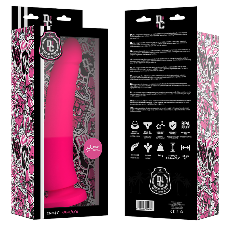 DELTA CLUB - TOYS DILDO ROSA SILICONA MEDICA 23 CM -O- 4.5 CM - Kanerotika SL