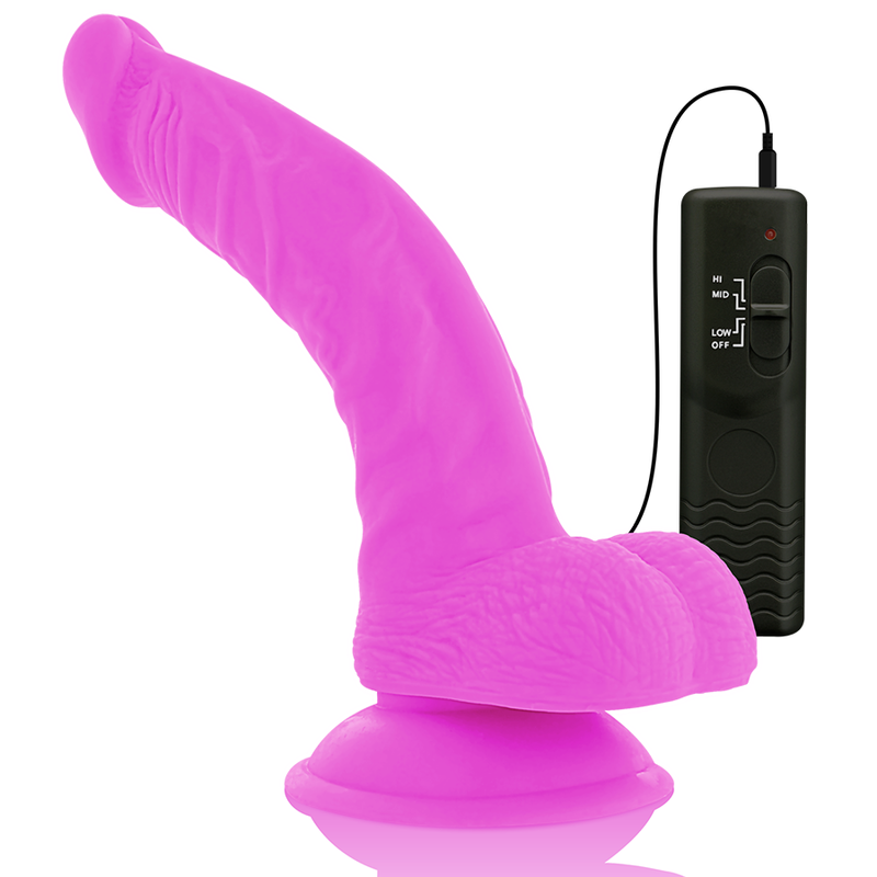 DIVERSIA - DILDO FLEXIBLE CON VIBRACION LILA 21.5 CM -O- 4.5 CM - Kanerotika SL