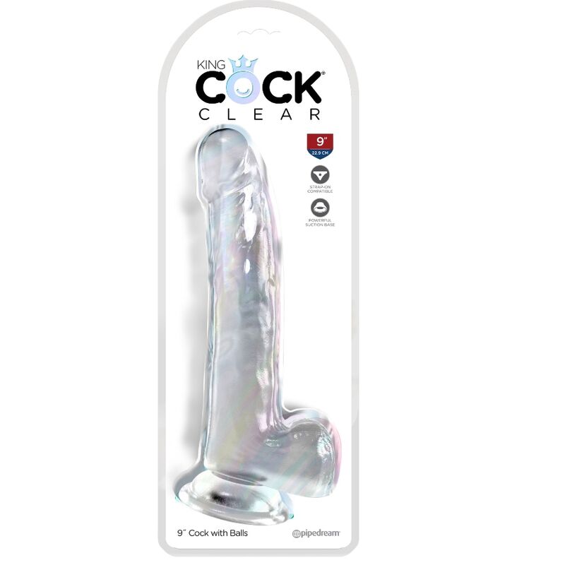 KING COCK - CLEAR DILDO CON TESTICULOS 20.3 CM TRANSPARENTE - Kanerotika SL