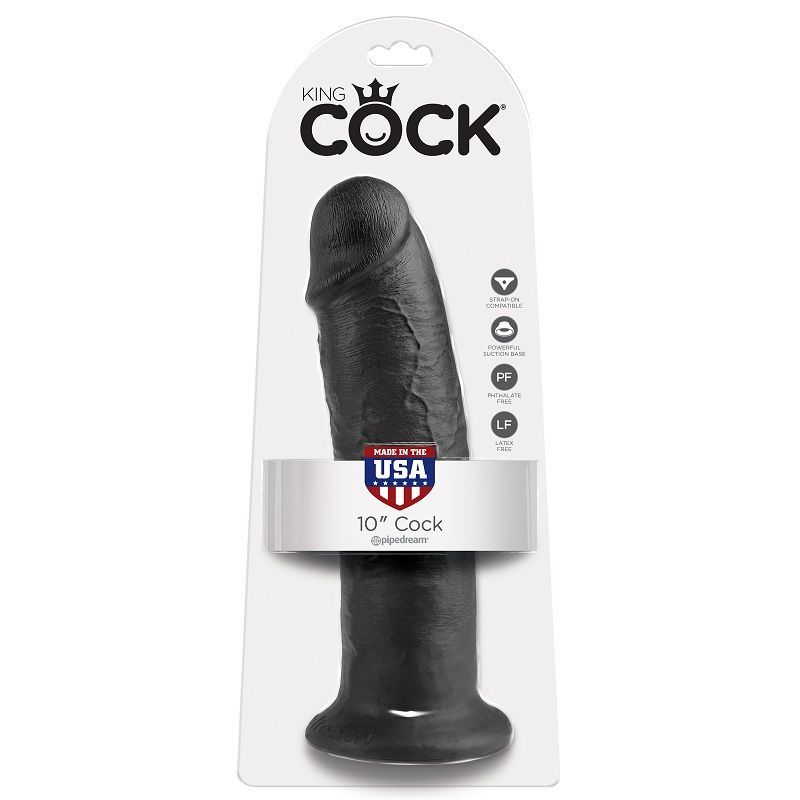 KING COCK - 10 PENE NEGRO 25 CM - Kanerotika SL