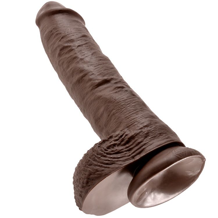 KING COCK - 10 PENE REALISTICO MARRON 26.5 CM - Kanerotika SL