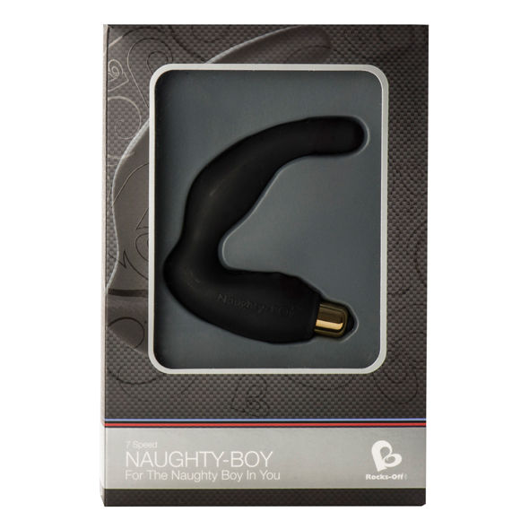 ROCKS-OFF - NAUGHTY-BOY MASAJEADOR DEL PUNTO G MASCULINO 7 V NEGRO - Kanerotika SL