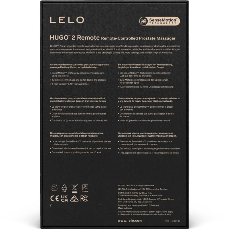 LELO - HUGO 2 MASAJEADOR DE PROSTATA CONTROL REMOTO VERDE - Kanerotika SL