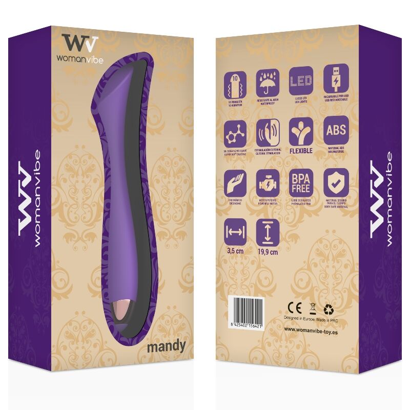 WOMANVIBE - MANDY VIBRADOR RECARGABLE SILICONA PUNTO "K" - Kanerotika SL