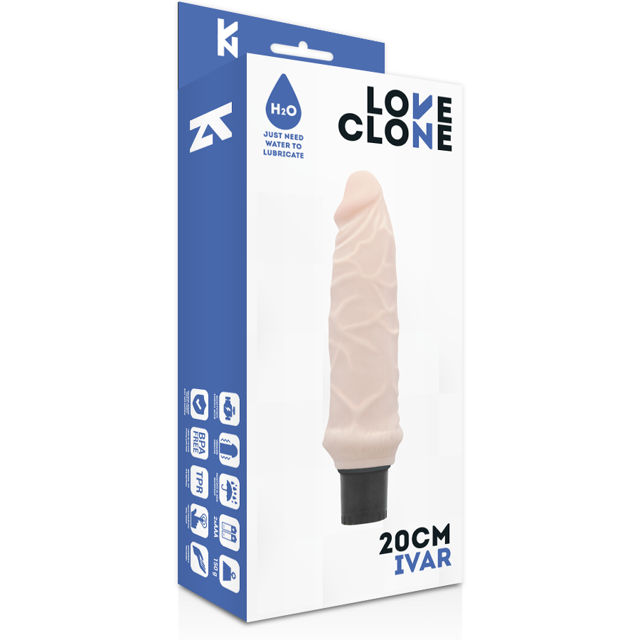 LOVECLONE - IVAR SELF LUBRICATION VIBRADOR 20 CM -O- 3.7 CM - Kanerotika SL