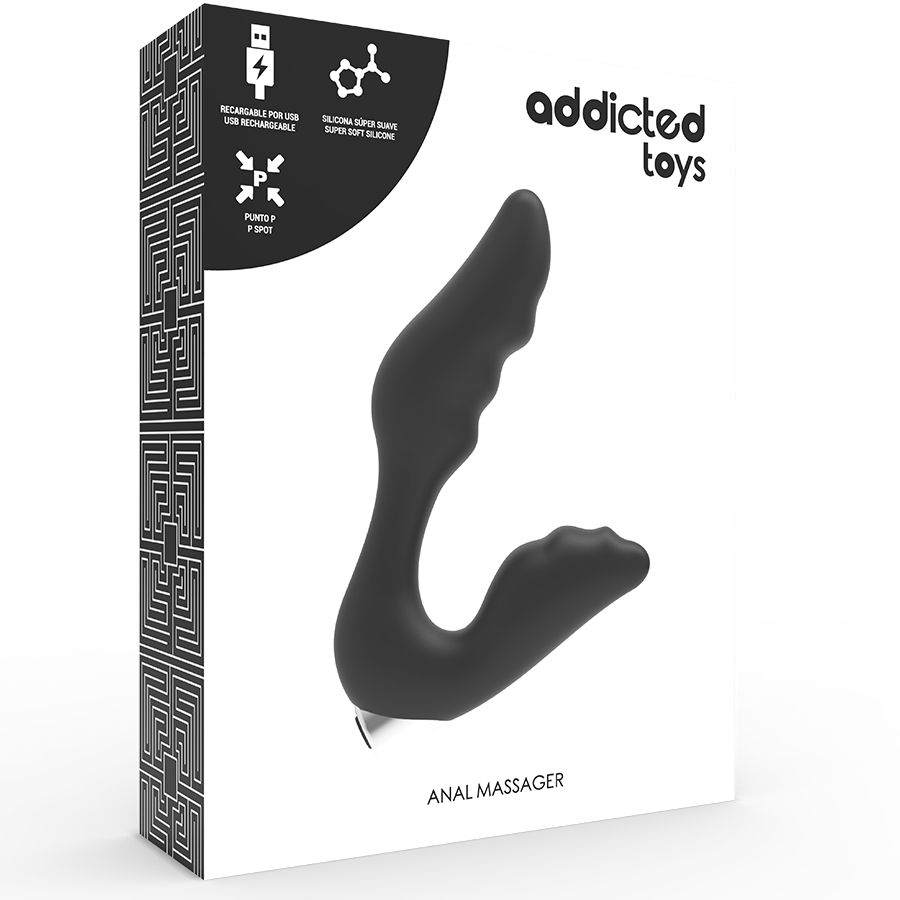 ADDICTED TOYS - VIBRADOR PROSTTICO RECARGABLE MODEL 6 - NEGRO - Kanerotika SL