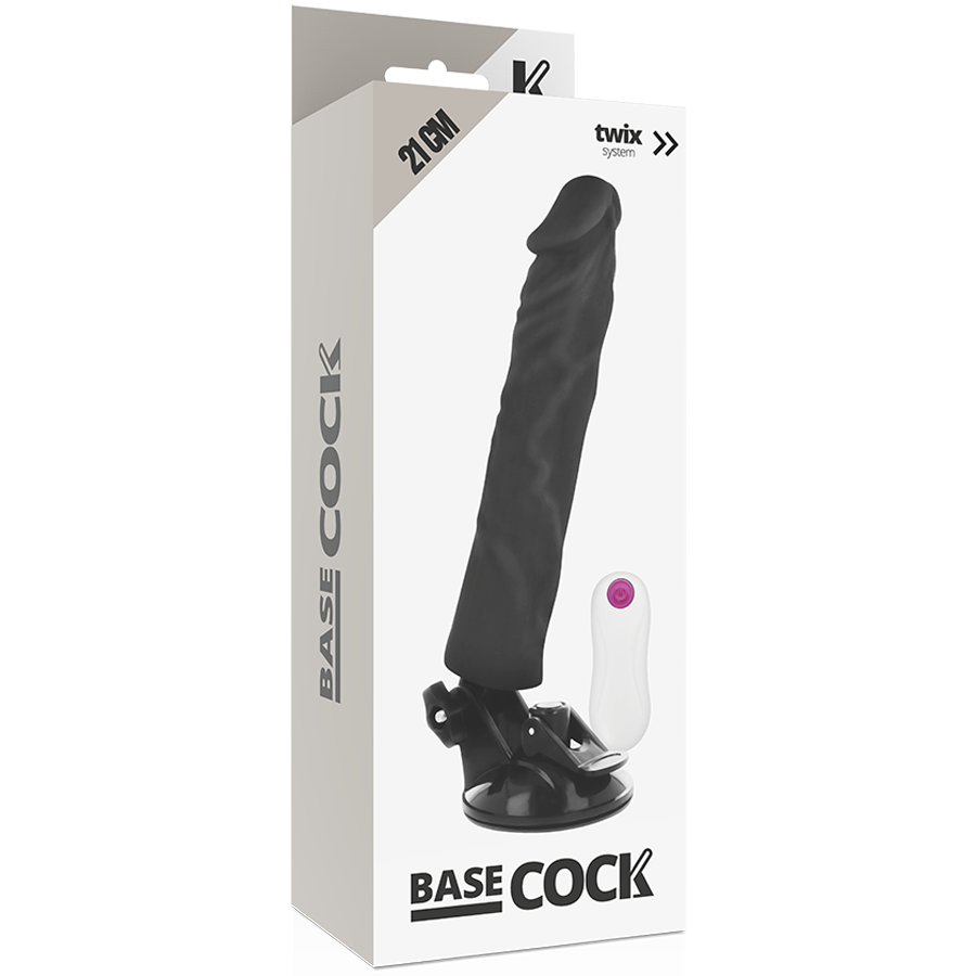 BASECOCK - VIBRADOR REALISTICO CONTROL REMOTO NEGRO 21 CM - Kanerotika SL