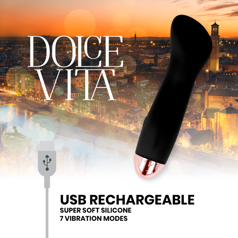 DOLCE VITA - VIBRADOR RECARGABLE ONE NEGRO 7 VELOCIDADES - Kanerotika SL