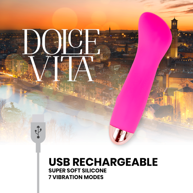 DOLCE VITA - VIBRADOR RECARGABLE ONE ROSA 7 VELOCIDADES - Kanerotika SL